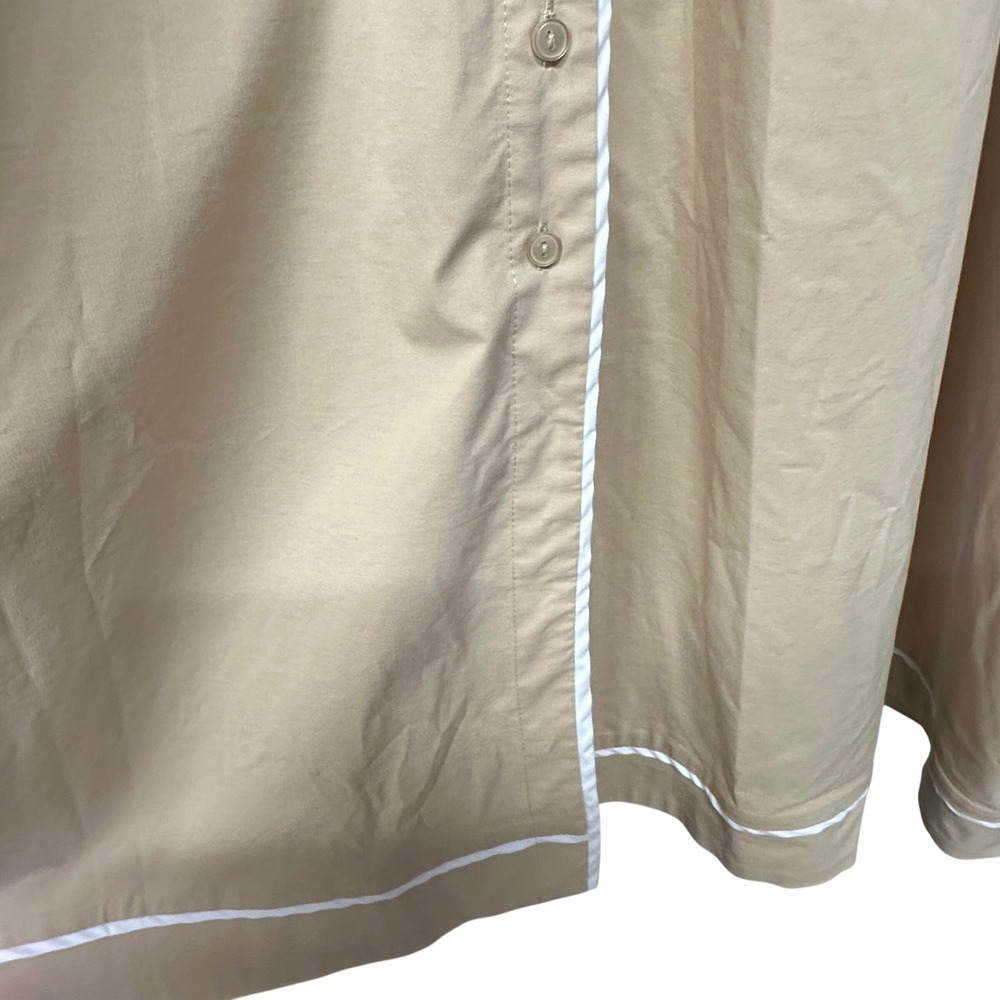 Exquise Anthropologie Tobie Janie Beige Cotton Midi Shirt Dress Plus Size 2X - Picture 7 of 9